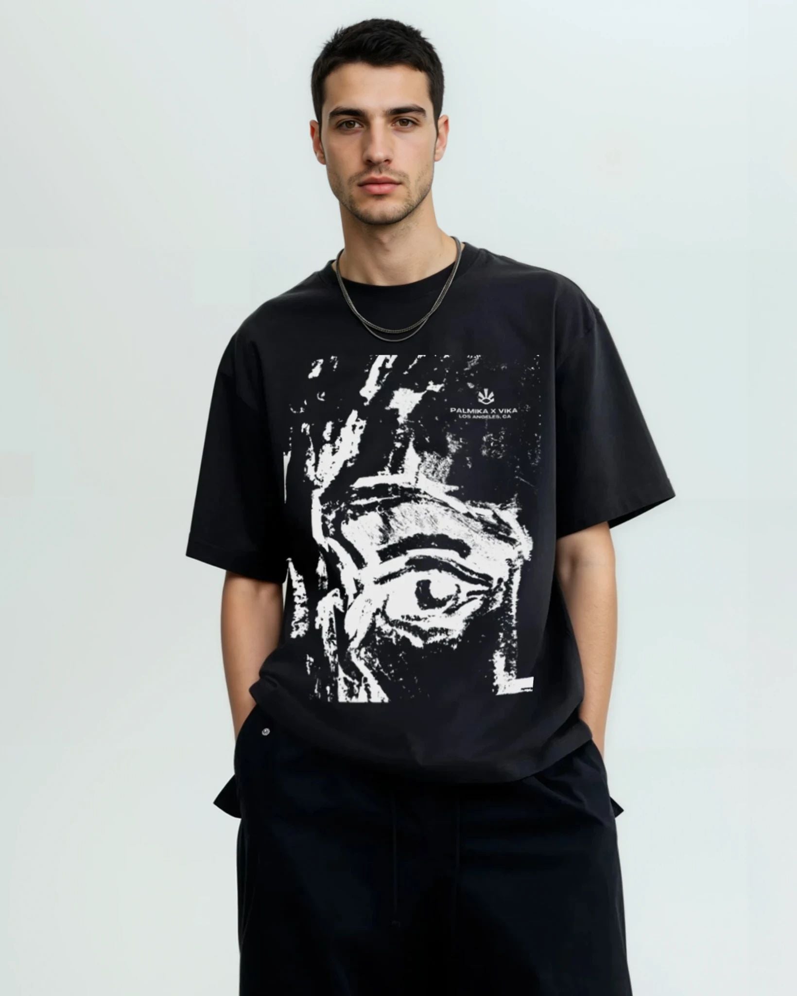 Palmika x Vika - Self Portrait BW Men's Tee Black